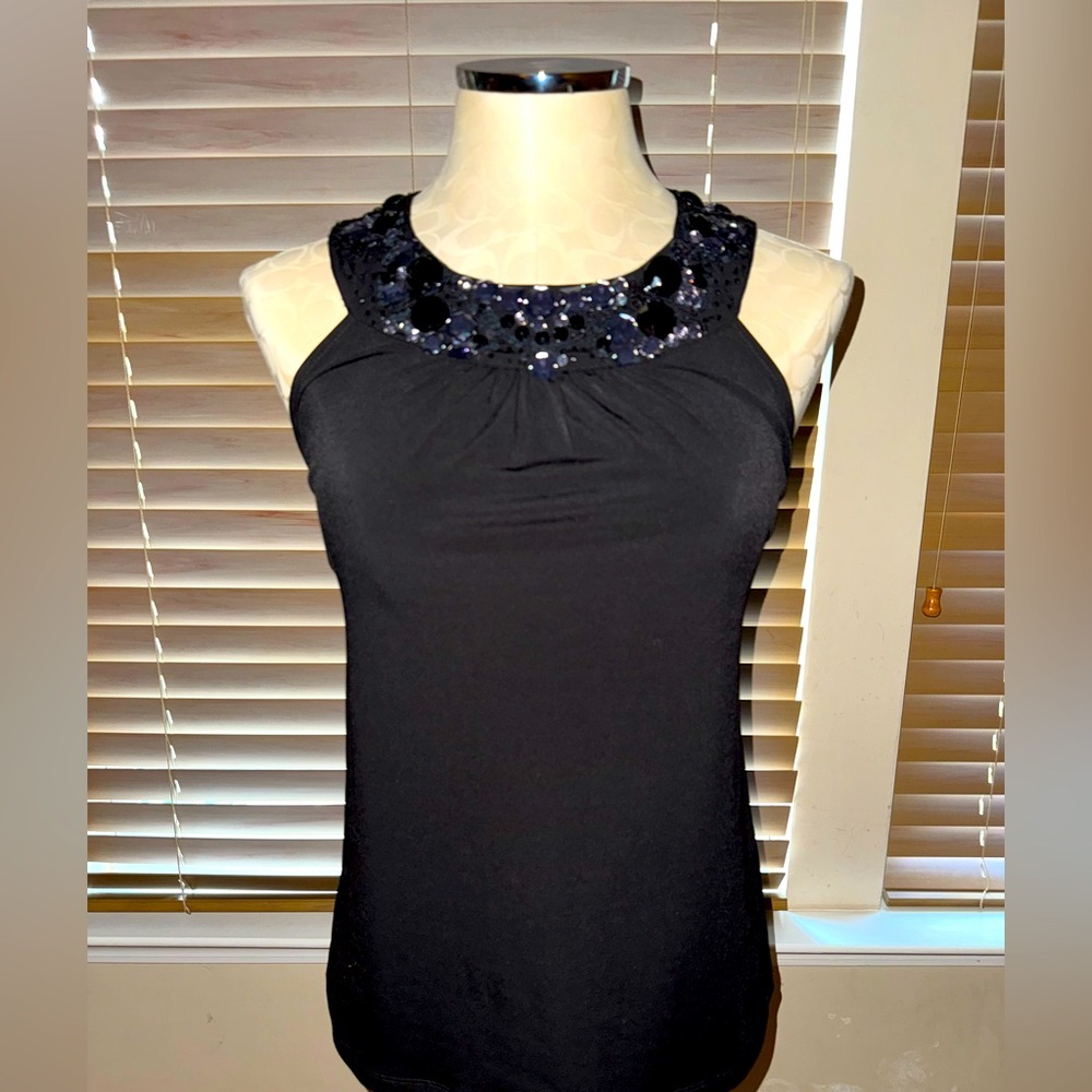 Black Sequin Embellished Women's Top